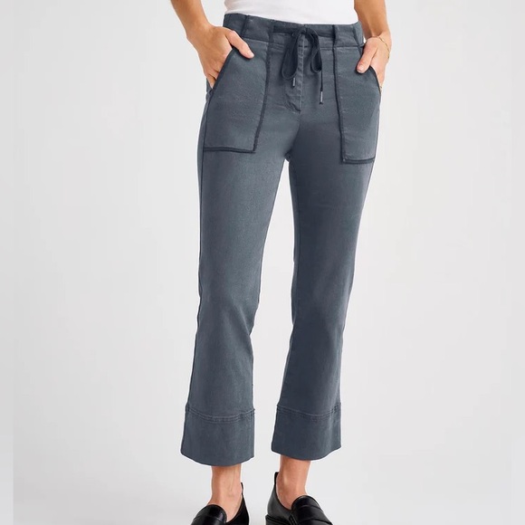 Splendid Women’s Darcie Gray Drawstring Waist Cropped Pants Size M - Picture 2 of 12